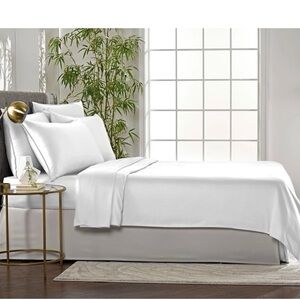 Luxury Pure Bamboo 2 pc Cal King Bed Sheets Set 100% Organic Soft Cooling White